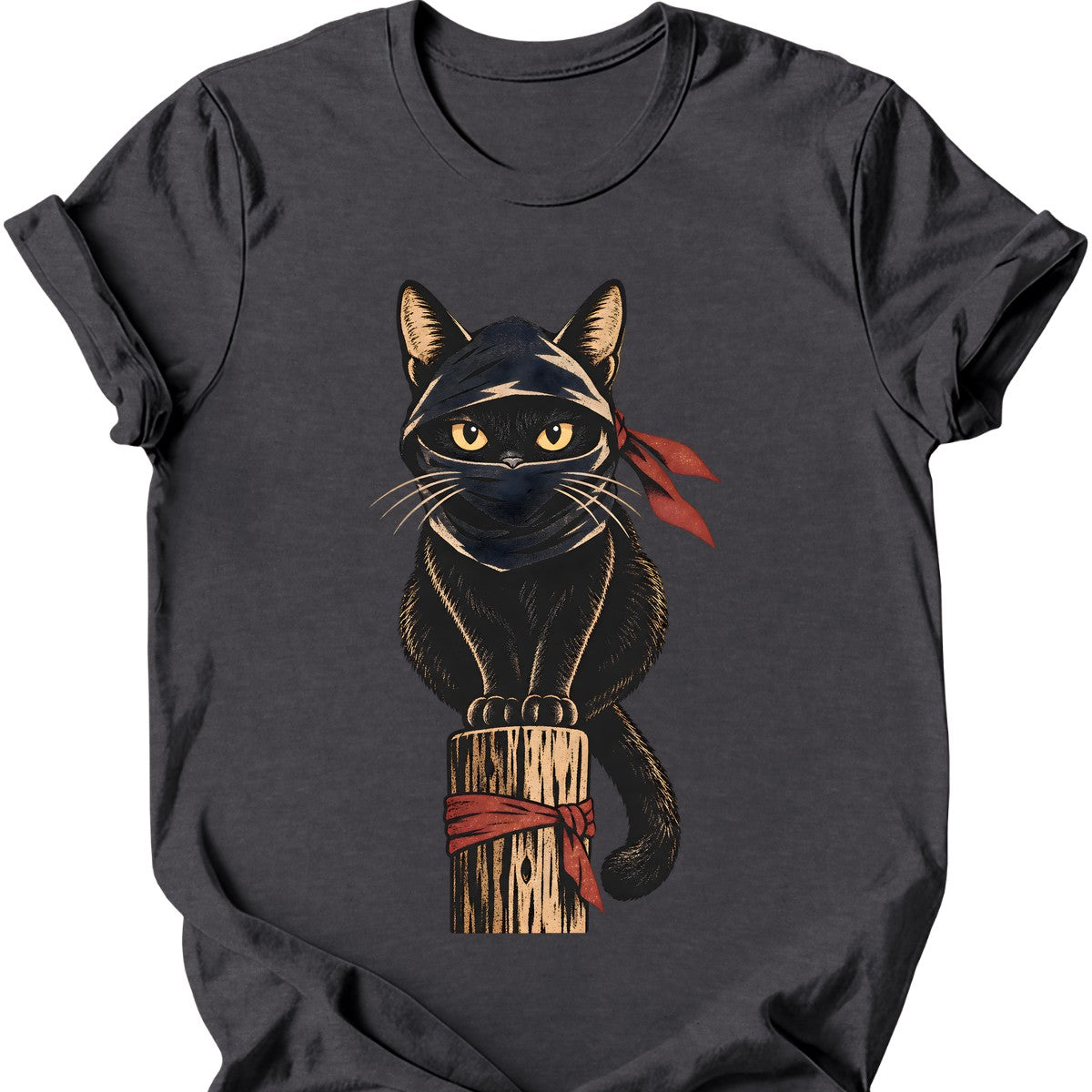 Ninja Cat T-Shirt — Dark Heather