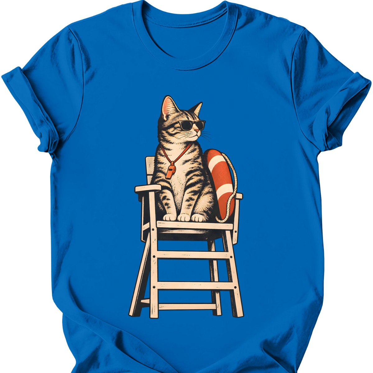 Lifeguard Cat T-Shirt — Royal