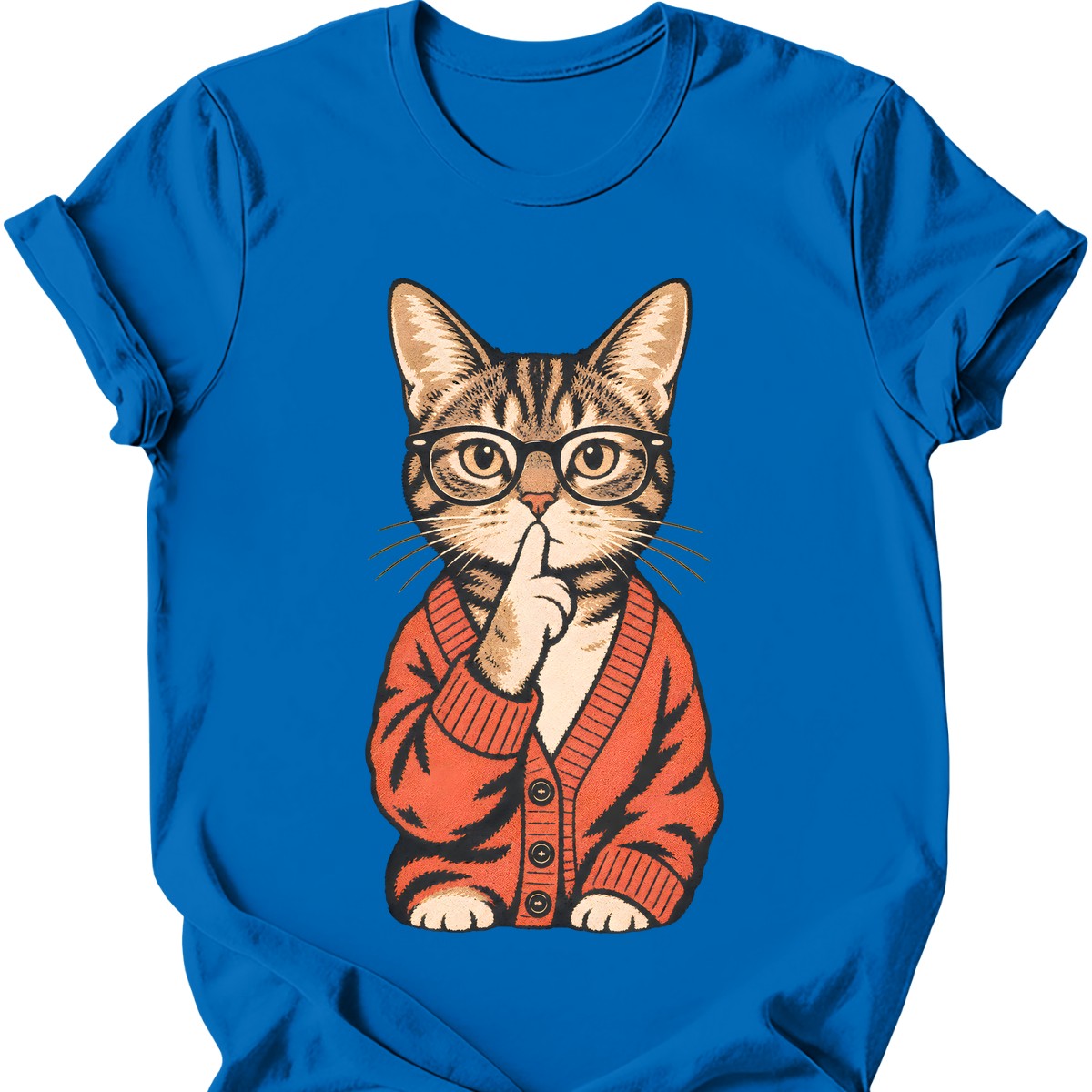 Librarian Cat T-Shirt — Royal