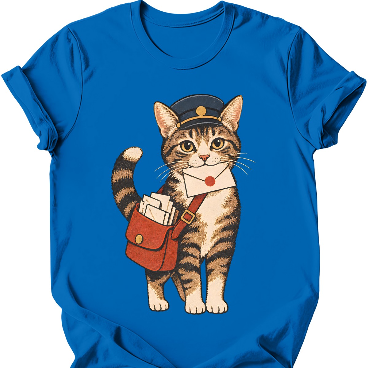 Mail Carrier Cat T-Shirt — Royal