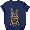 Fishbowl Cat T-Shirt — Navy