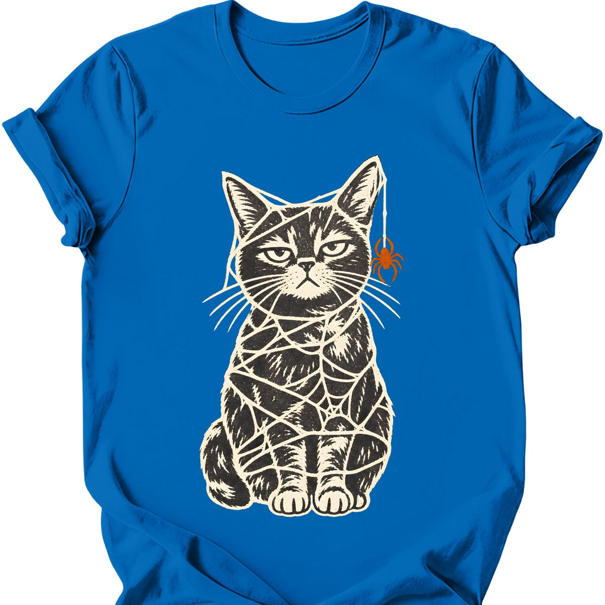 Cobweb Cat T-Shirt — Royal
