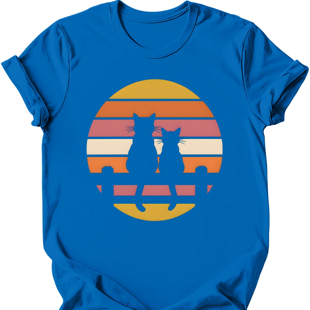 Two Cats at Sunset T-Shirt — Royal