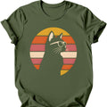 Sunglasses Sunset Cat T-Shirt — Military Green