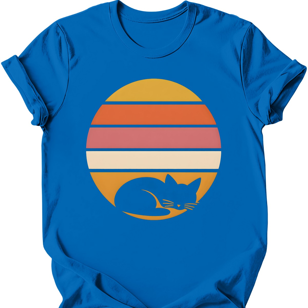 Sunset Nap Cat T-Shirt — Royal