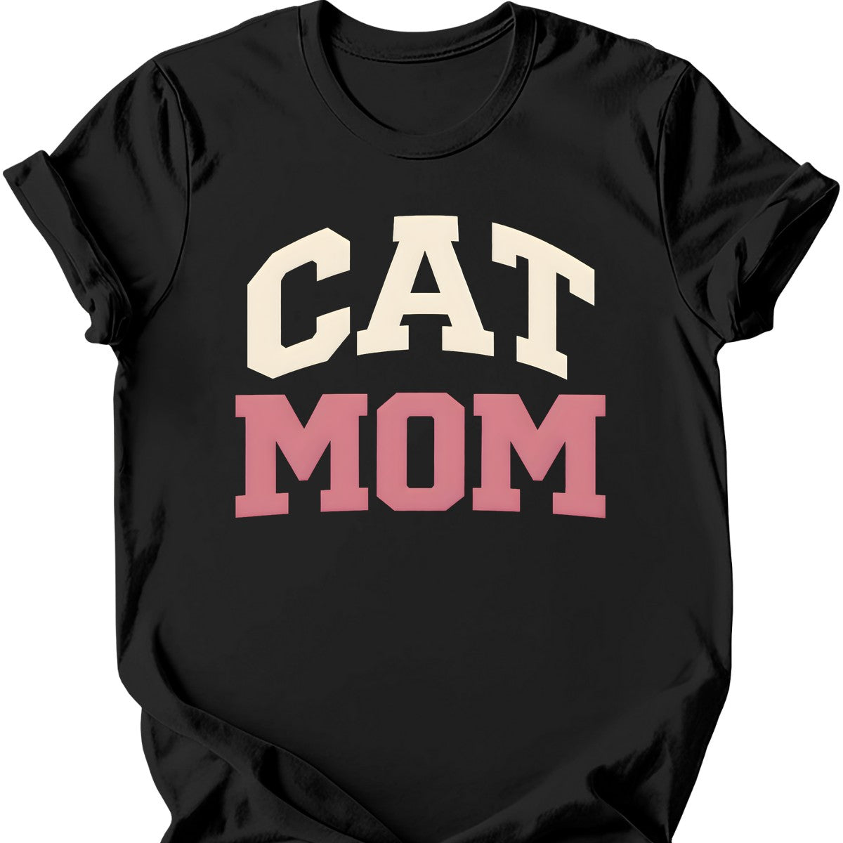 Cat Mom T-Shirt — Black