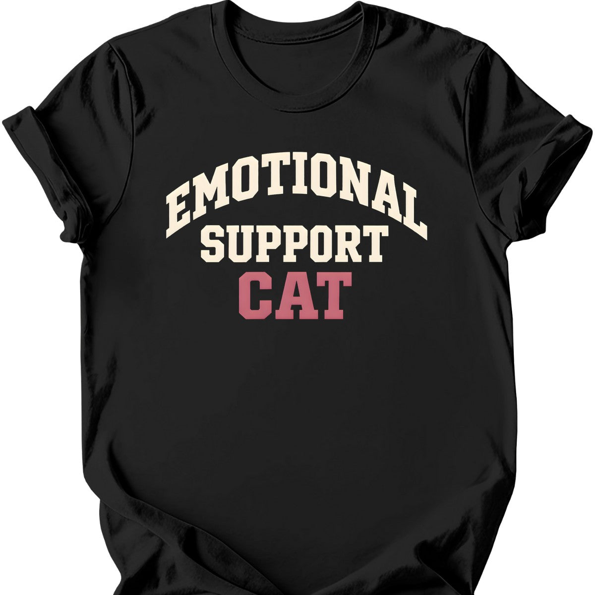 Emotional Support Cat T-Shirt — Black