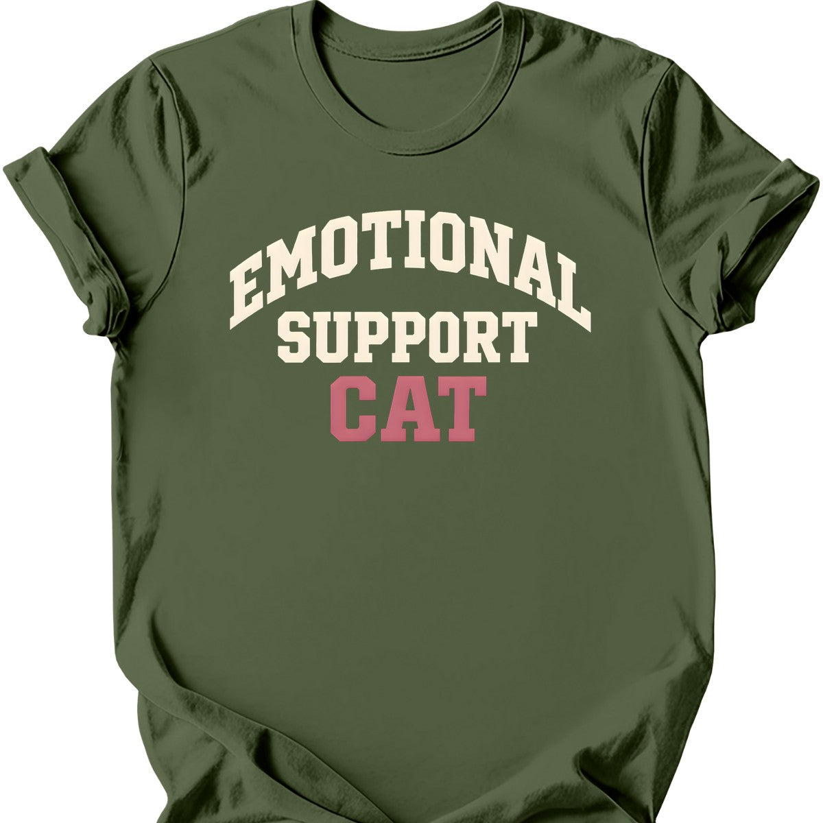 Emotional Support Cat T-Shirt — Military Green