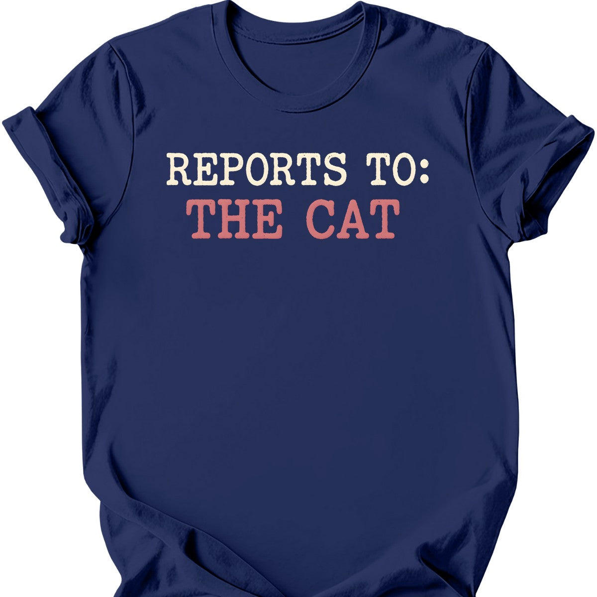 Reports To: The Cat T-Shirt — Navy