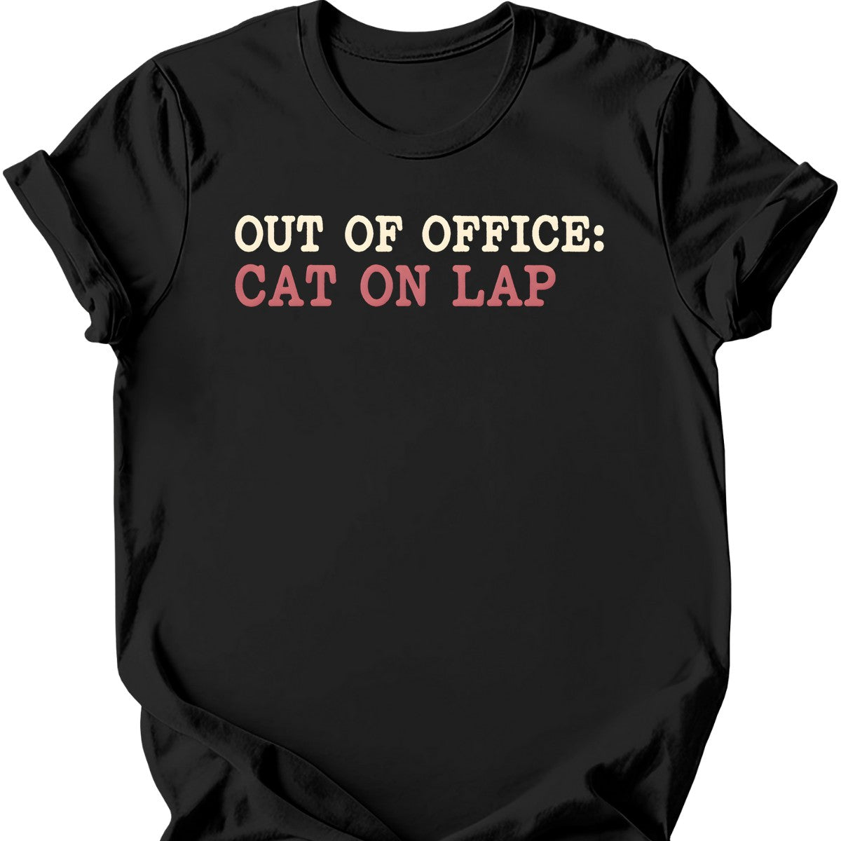 Out of Office: Cat on Lap T-Shirt — Black
