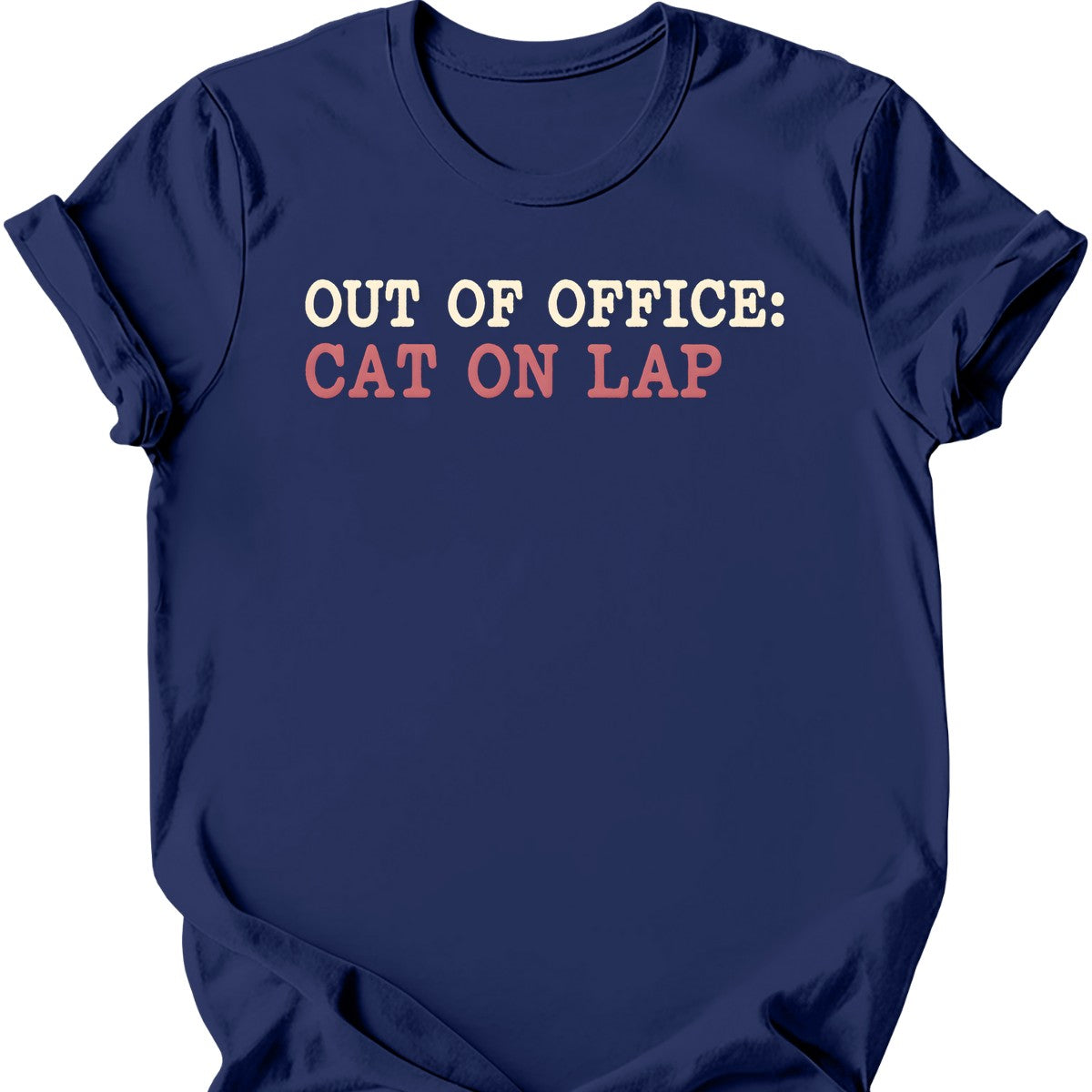 Out of Office: Cat on Lap T-Shirt — Navy