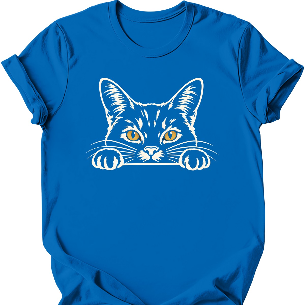 Peeking Void Cat T-Shirt — Royal