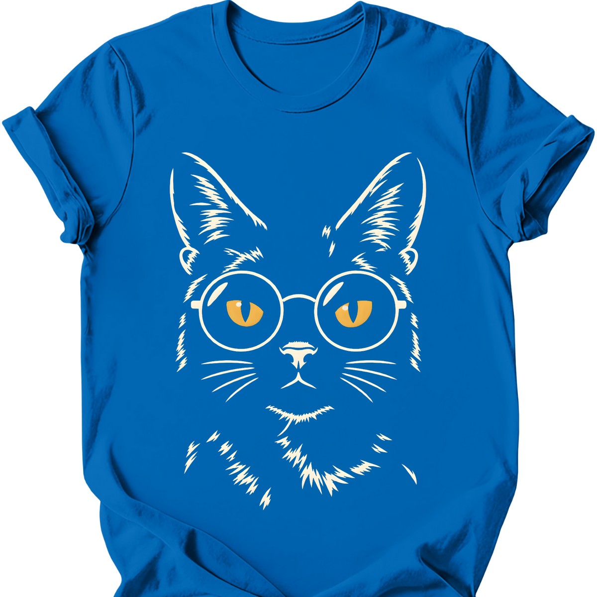Void Cat in Glasses T-Shirt — Royal