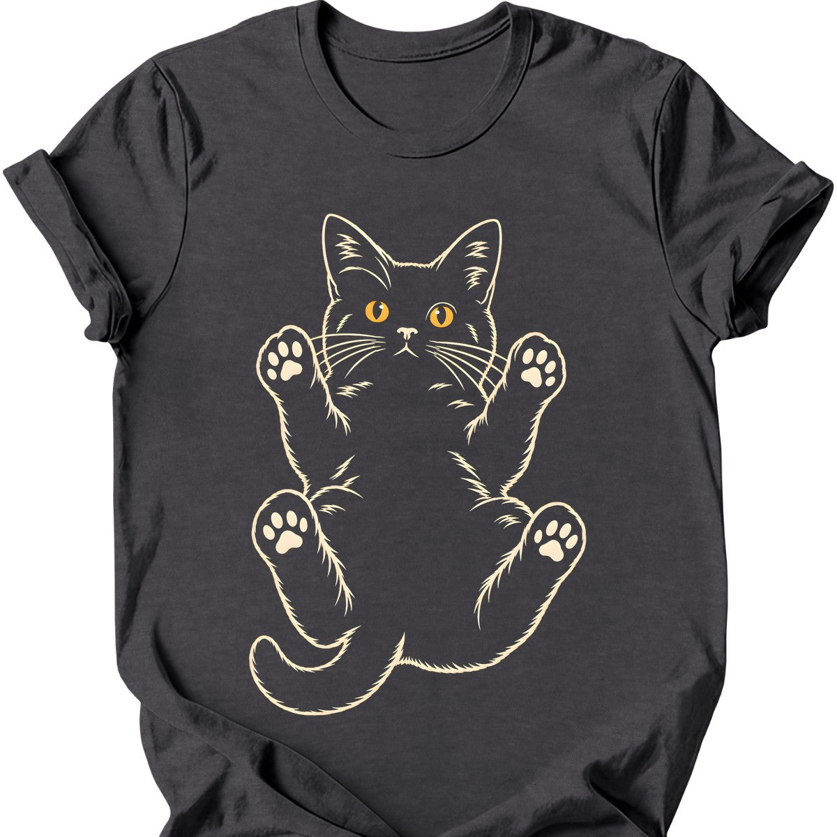 Belly Trap Void Cat T-Shirt — Dark Heather