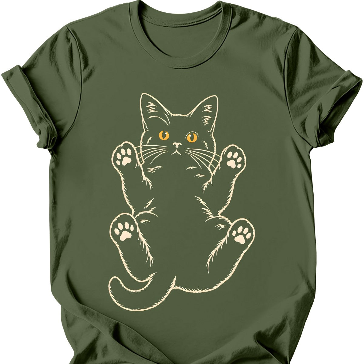 Belly Trap Void Cat T-Shirt — Military Green