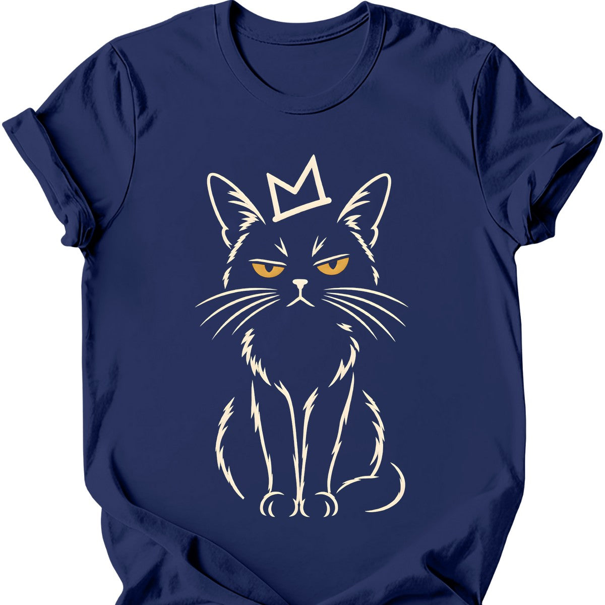 Crowned Void Cat T-Shirt — Navy