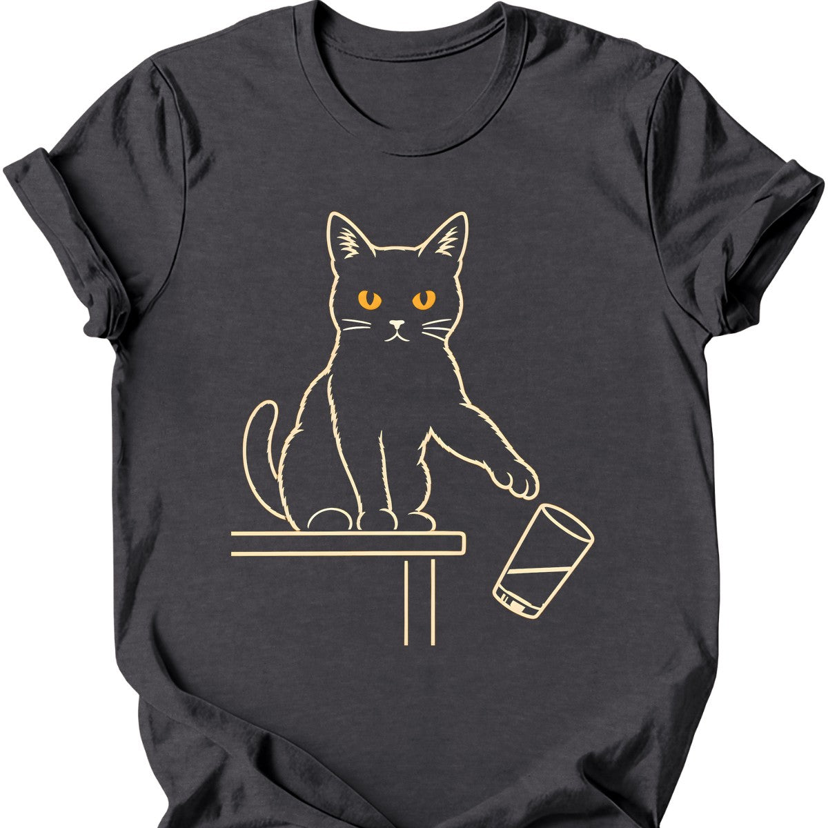 Gravity Void Cat T-Shirt — Dark Heather