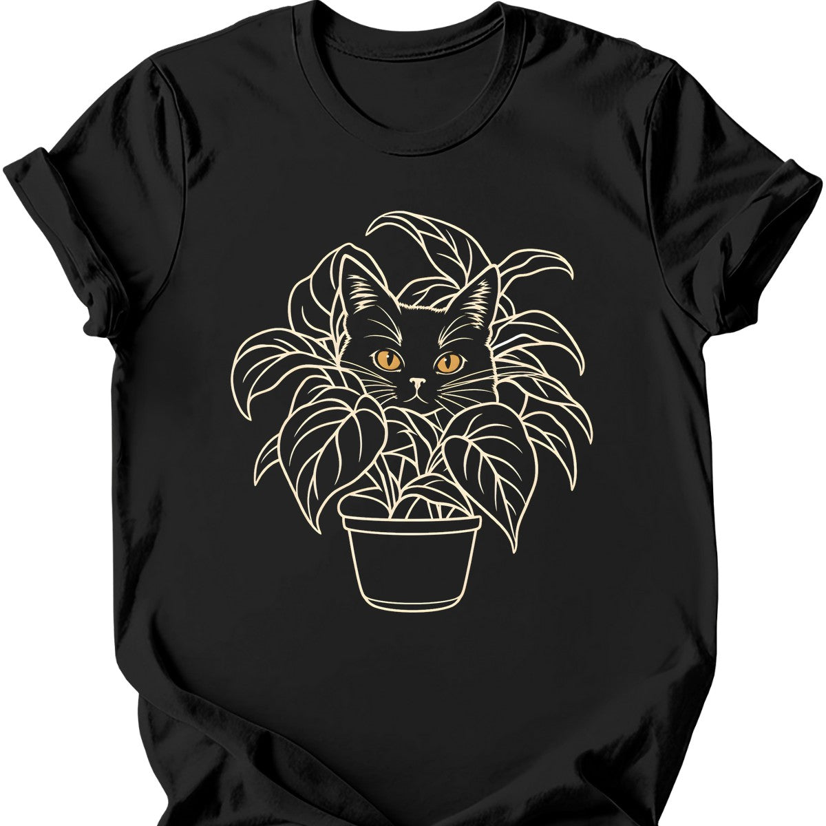 Plant Void Cat T-Shirt — Black