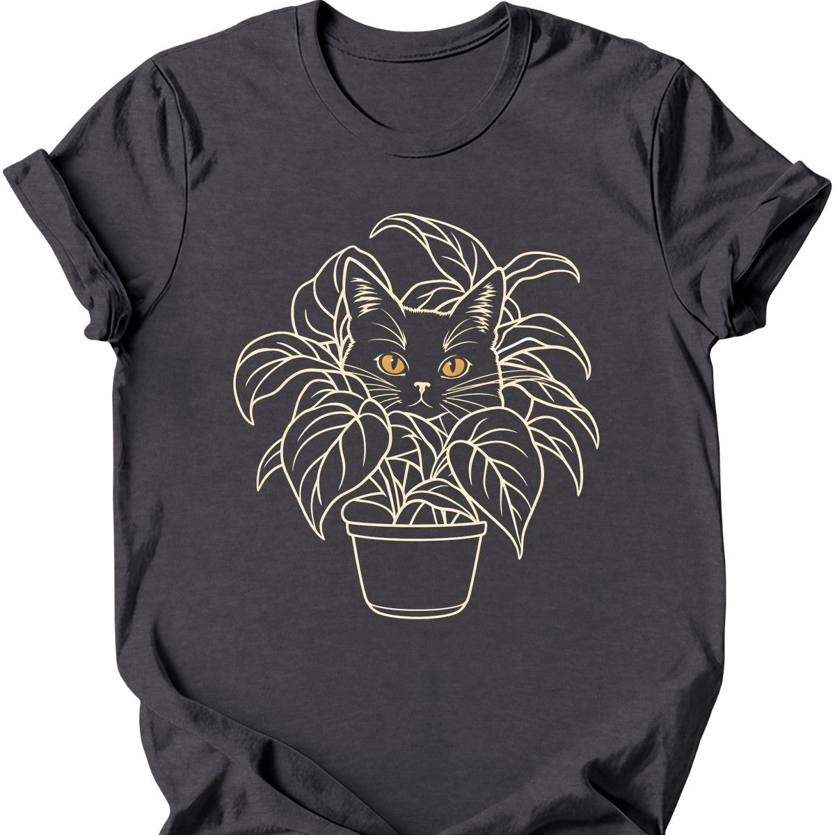 Plant Void Cat T-Shirt — Dark Heather