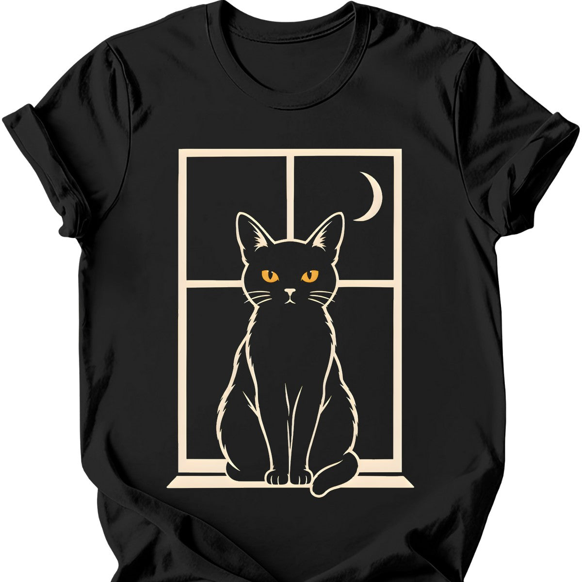 Window Void Cat T-Shirt — Black