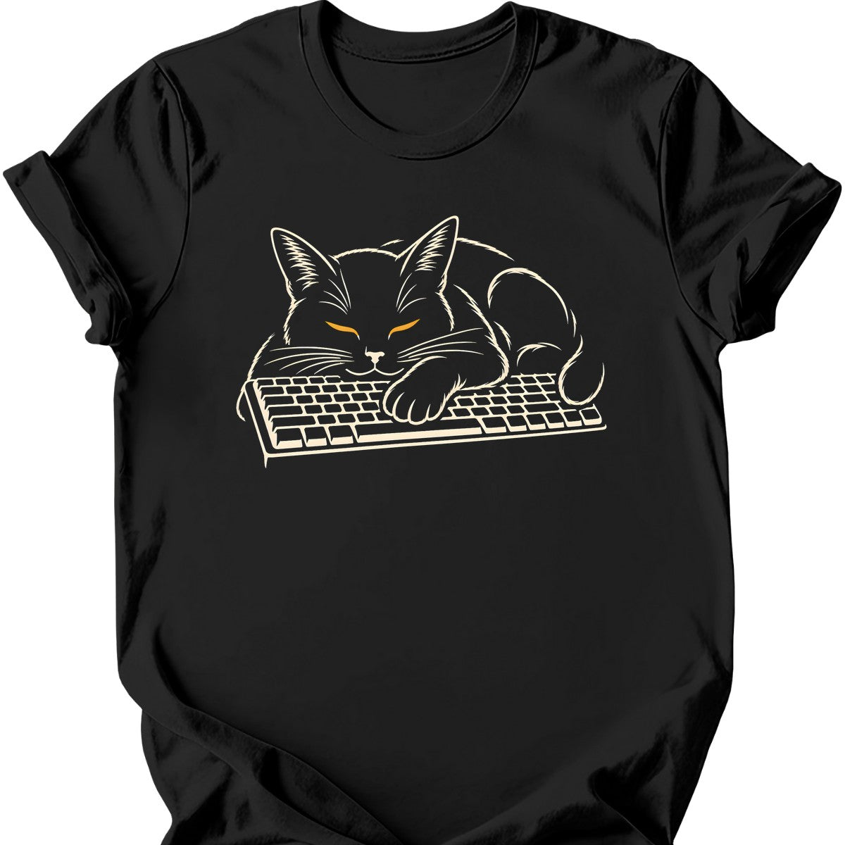 Keyboard Void Cat T-Shirt — Black