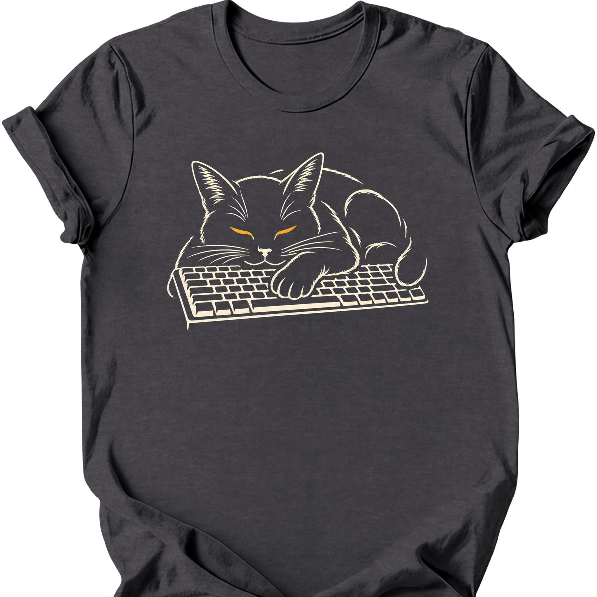 Keyboard Void Cat T-Shirt — Dark Heather