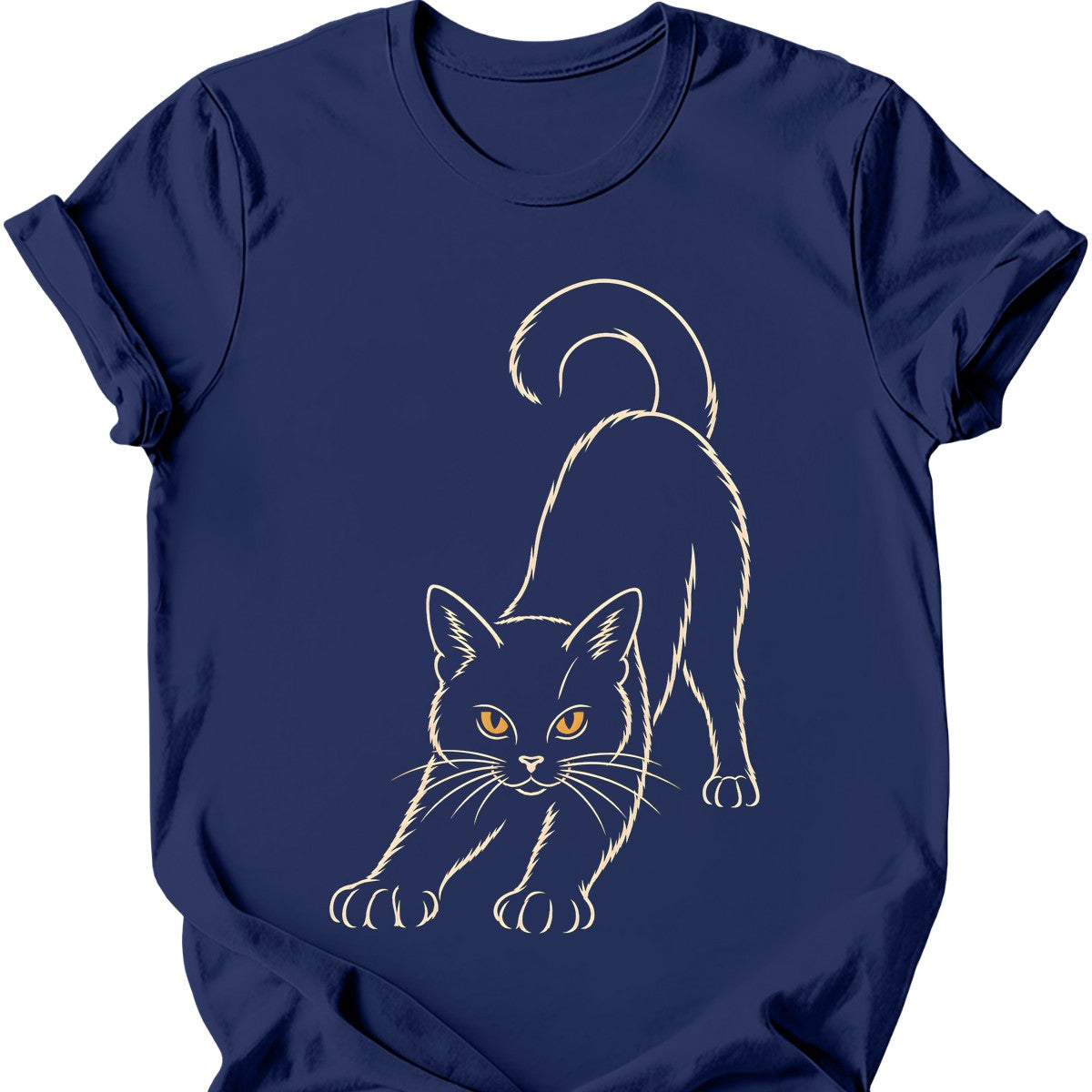 Stretching Void Cat T-Shirt — Navy