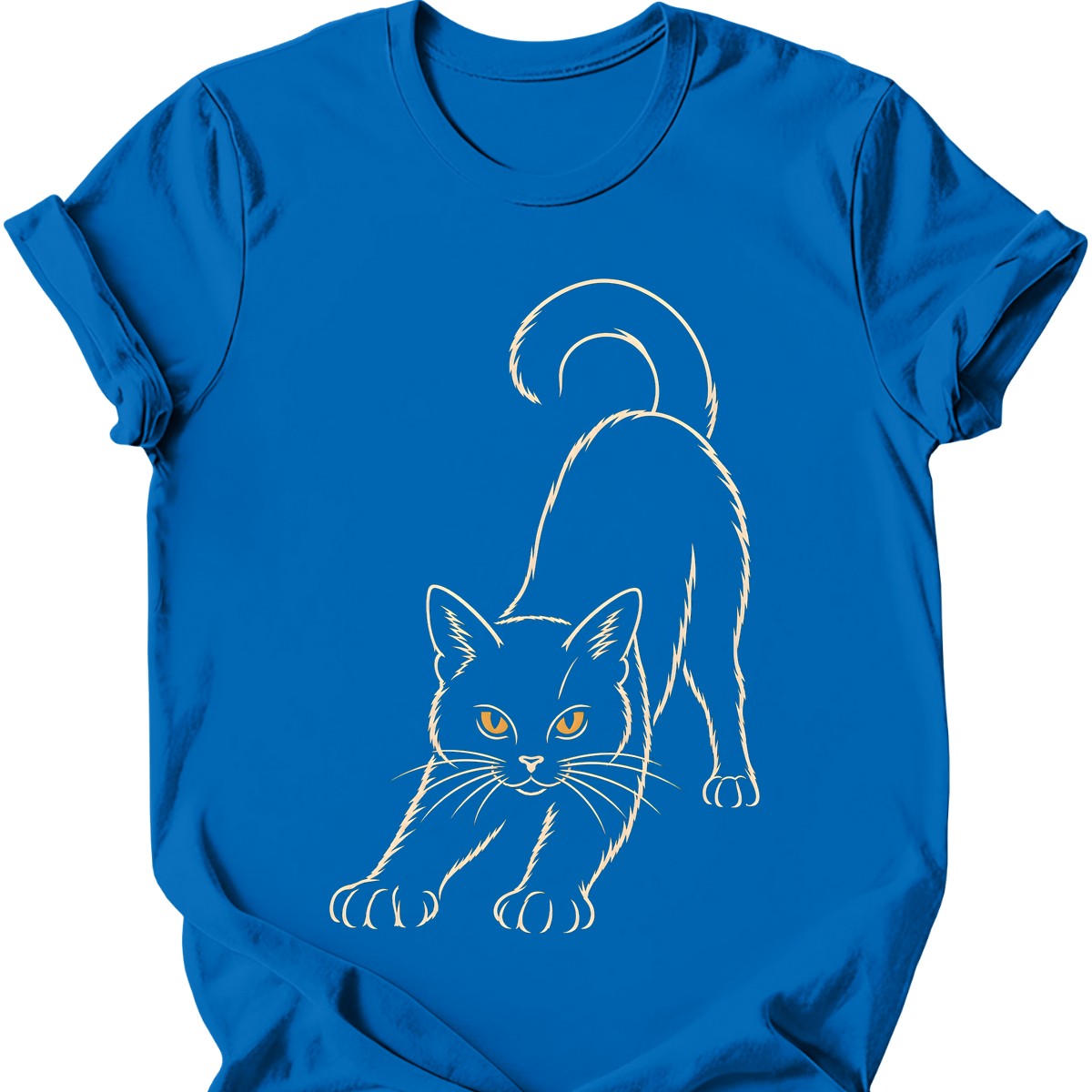Stretching Void Cat T-Shirt — Royal