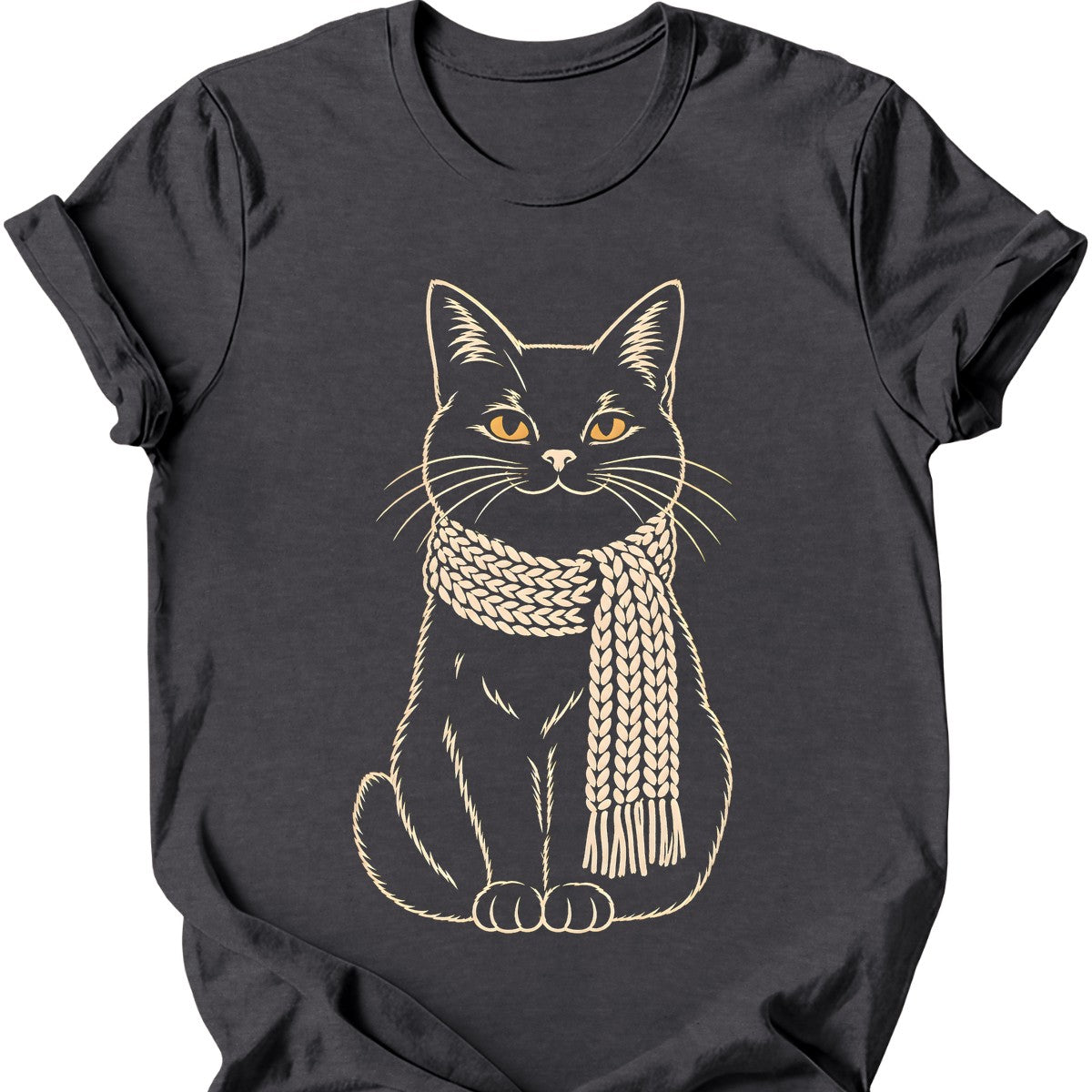 Scarf Void Cat T-Shirt — Dark Heather